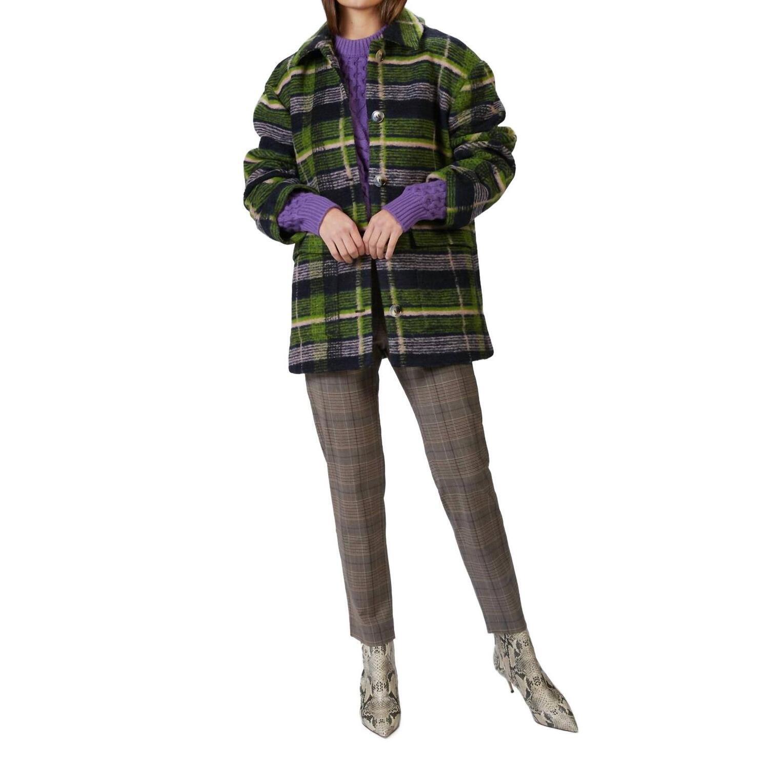 New Stine Goya Lottie Jacket In Tartan Navy